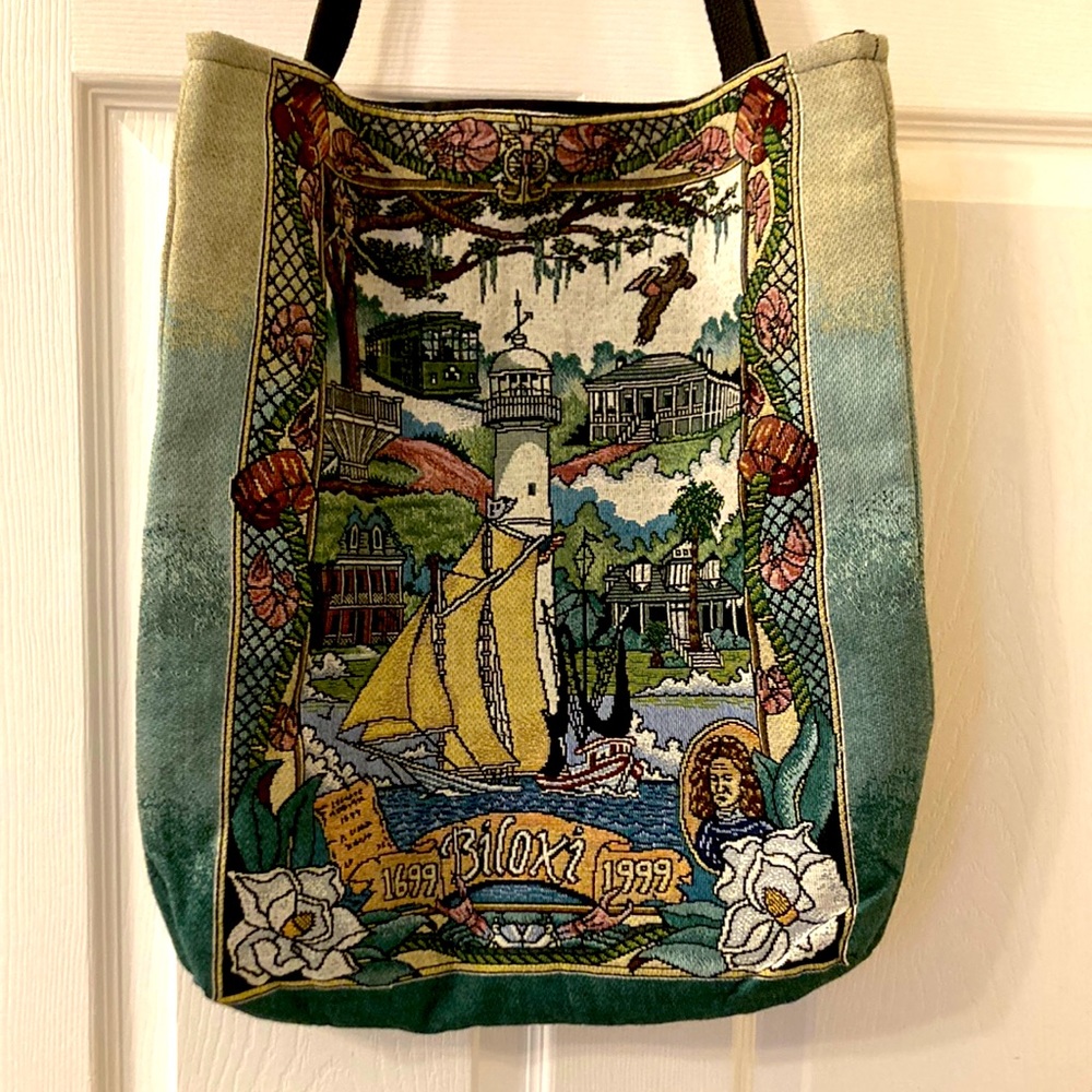 Biloxi Vintage Riddle & Cockrell Tapestry Tote